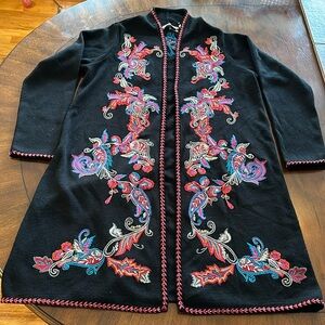 Soft Surroundings embroidered cardigan